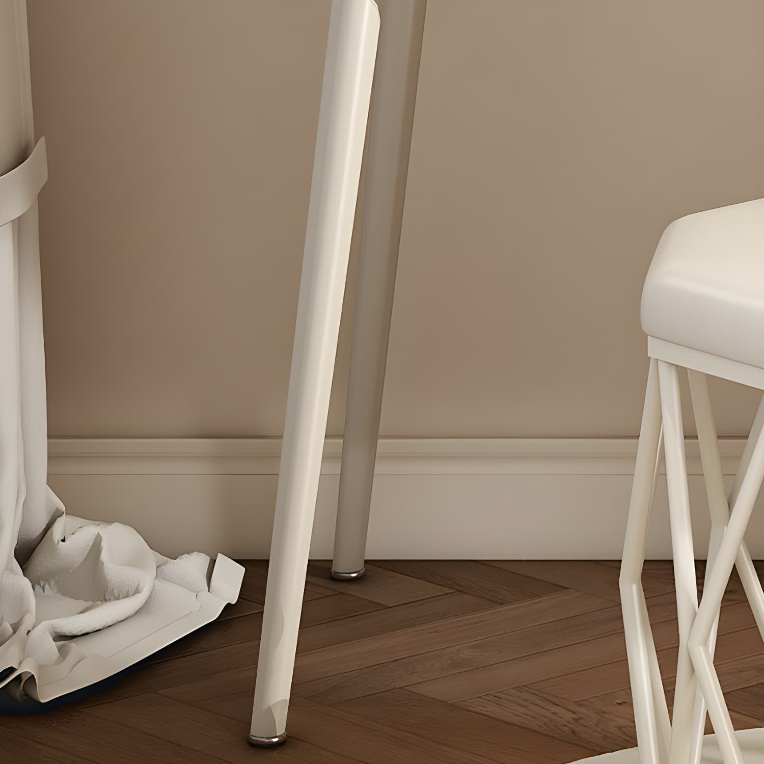 Modern White Wood Makeup Vanity with Drawers, Mirror, and Soft Close Drawer Glides - image 8