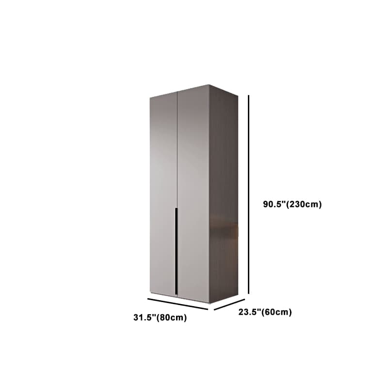 Trendy Grey Wooden Almirah with Clothing Rod, Interior Shelves, Soft Close Drawer & Soft Close Door - image 33