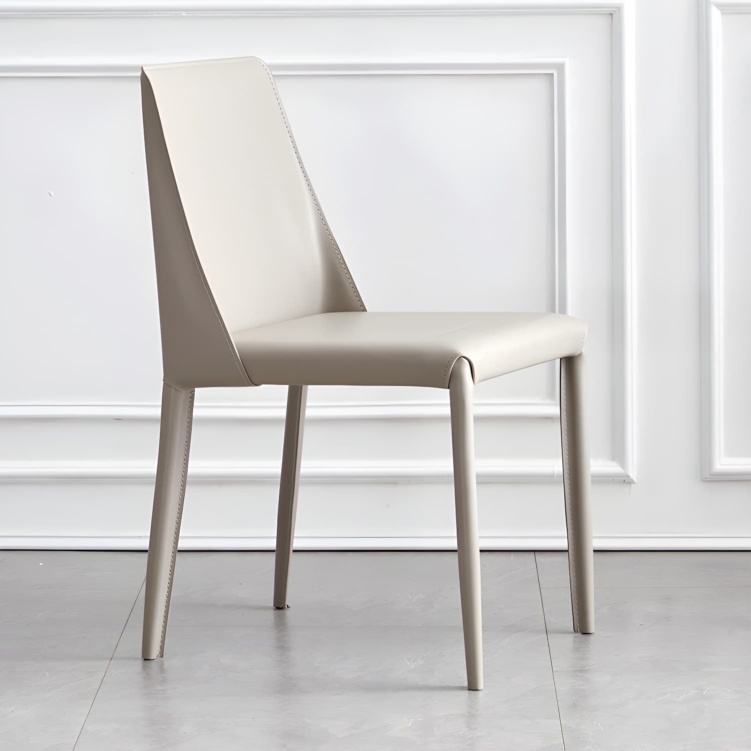 Modern Metal Dining Room Chairs Armless Leather Dining Chair for Restaurant - image 8