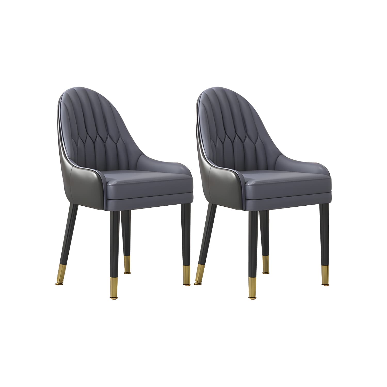 Faux Leather Dining Chairs Modern Parsons Arm Chair with Wood Legs - image 7