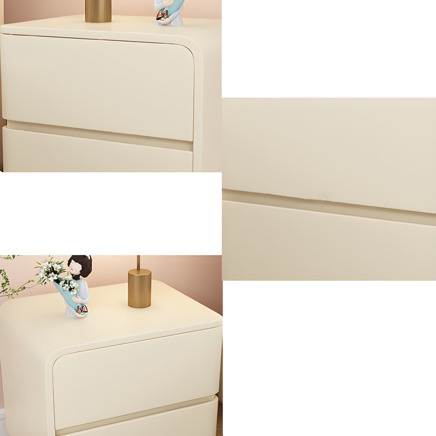 Contemporary Drawer Storage Bedside Cabinet Pine Accent Table Nightstand for Bedroom - image 12