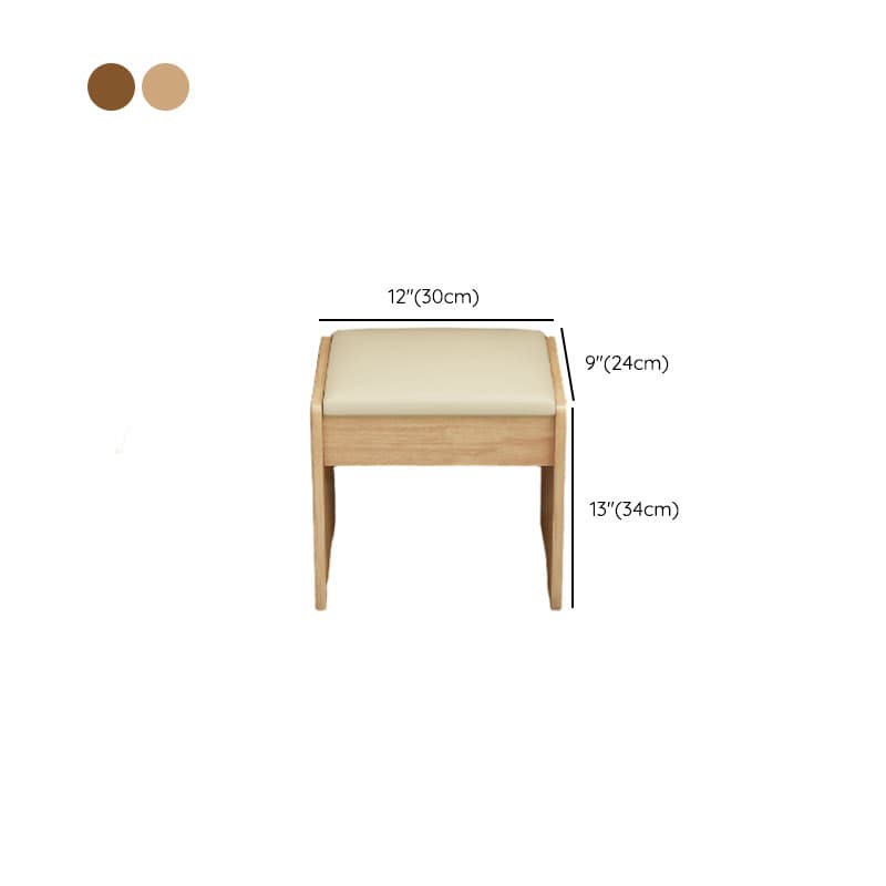 Modish Small/Standard Vanity Set with White/Auburn/Natural Color Chair, 1 Drawer/2 Drawers, Rubberwood Frame, and Standing Mirror - image 11