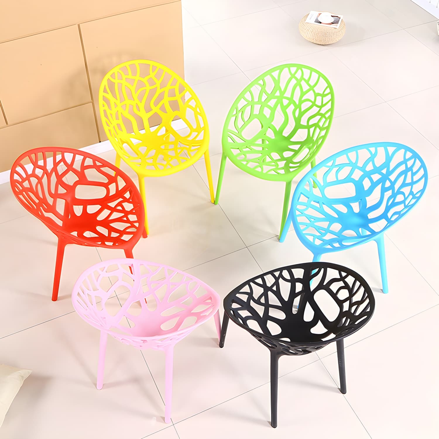 Contemporary Plastic Dining Room Chairs Armless Open Back Dining Side Chair for Restaurant - image 21