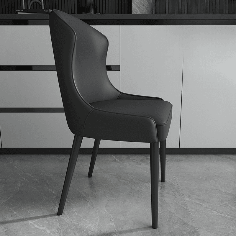 Simple/Glamorous Side Chair with Imperforate Back, Polyurethane Upholstery, Alloy Legs, Outlined Frame, and Steady Stability