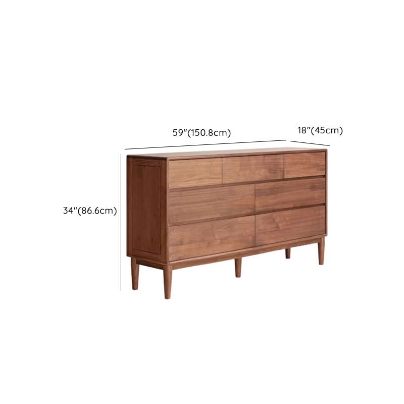 Modish Horizontal/Vertical Cocoa Double Dresser/Lingerie Chest in Raw Wood with 5 Drawers/7 Drawers/6 Drawers - image 16