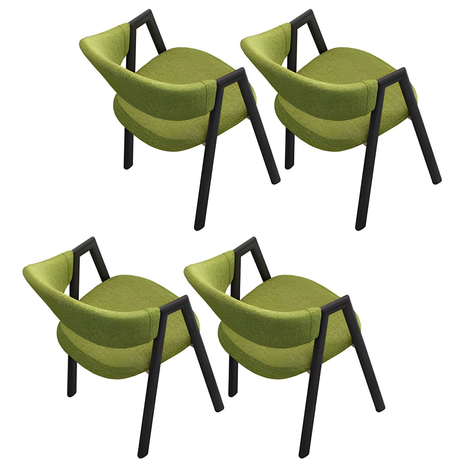 Contemporary Open Back Arm Chair Matte Finish Upholstered Dining Chair - image 10