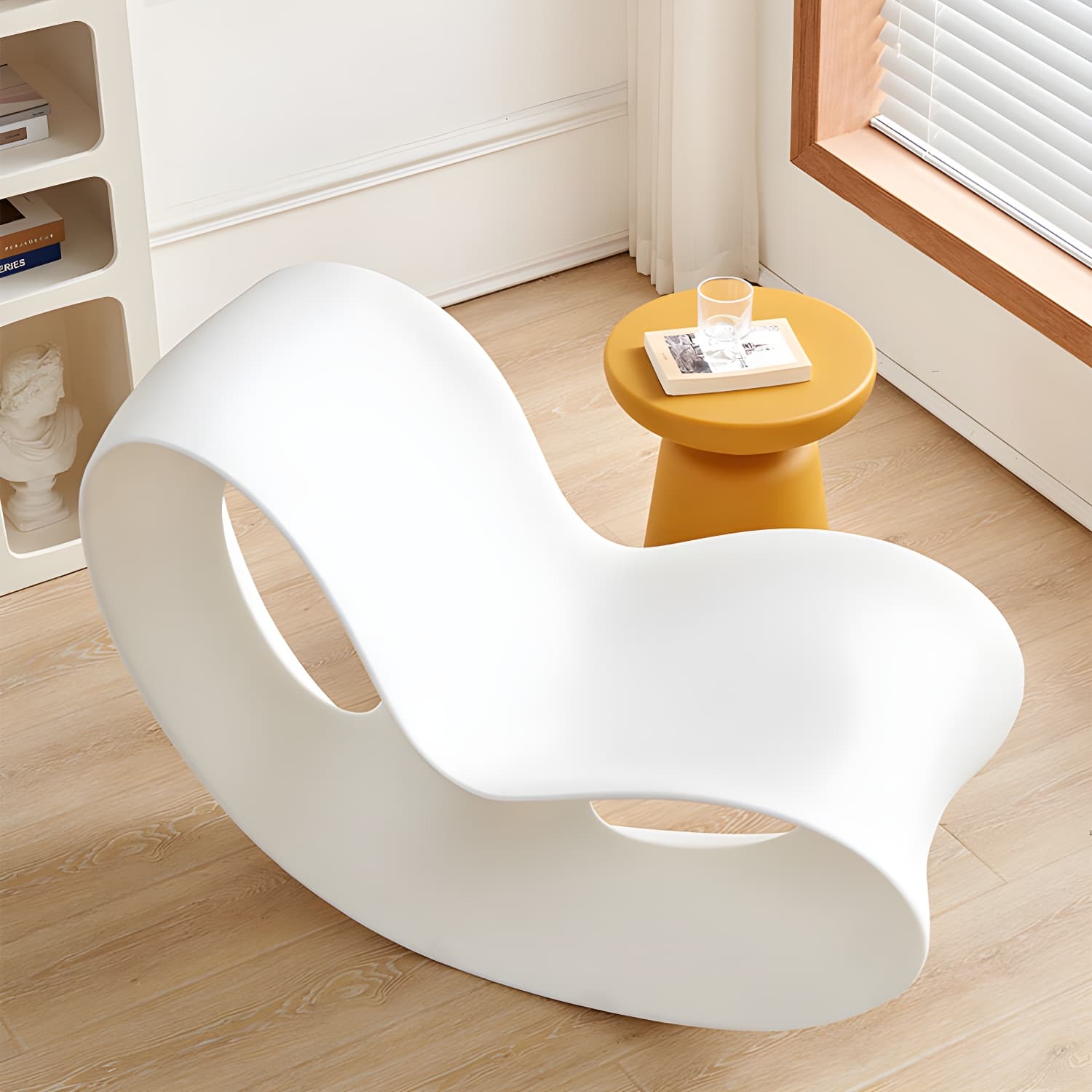 Contemporary Rocking Chair Acrylic Solid Color Indoor Rocking Chair without Armrest - image 11