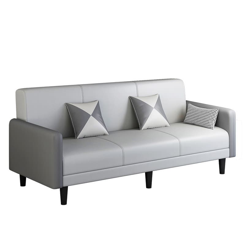 Trendy Solid Color Stain Resistant Standard Sofa in Grey/Cerulean/Beige with Arm, 4-seater/Seats 3 and 2 Pillows - image 25