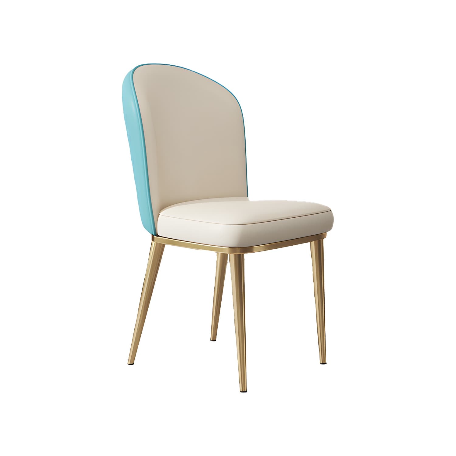 Glam Style Side Chair Leather Gold Frame Dining Chair for Home - image 9