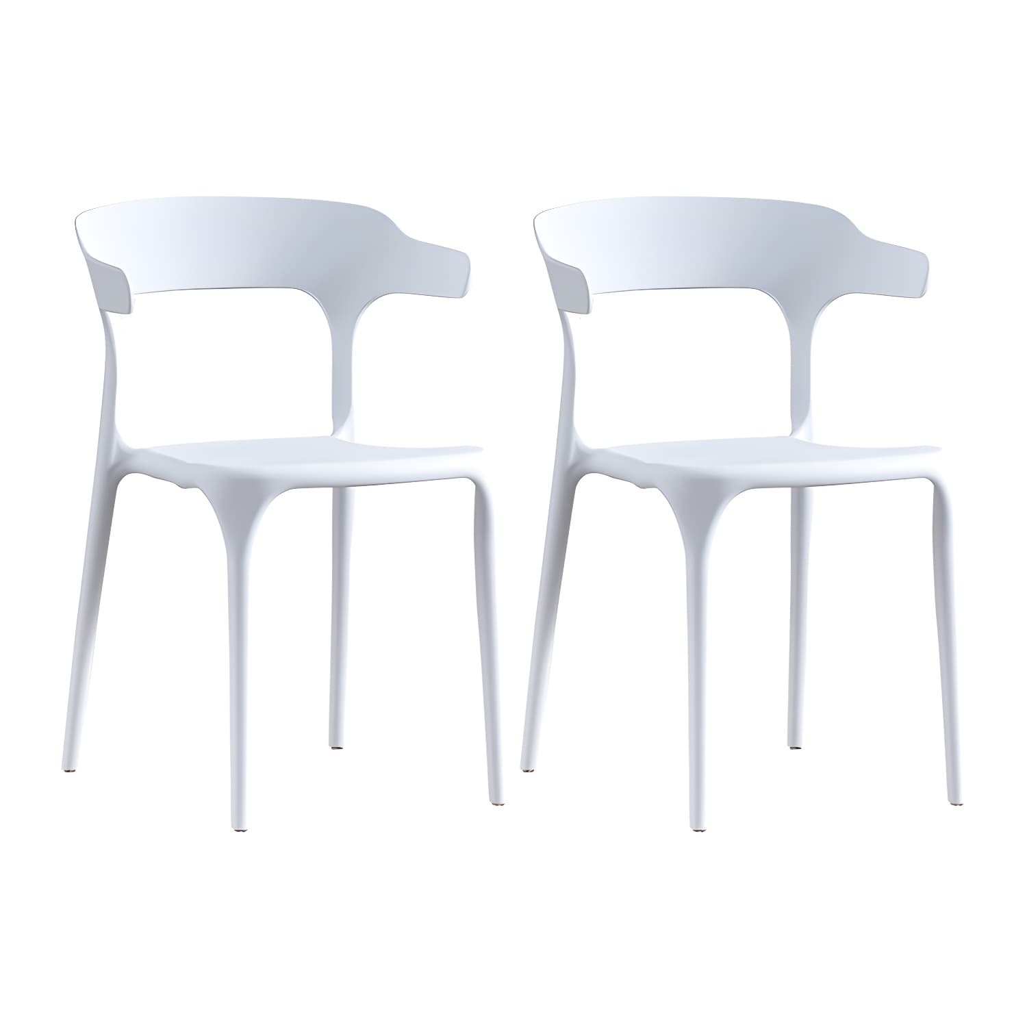 Home Modern Side Chair Stackable Open Back Plastic Dining Room Chair Set - image 8