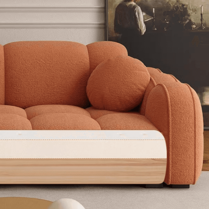 Modish Solid Color Standard Sofa Stain Resistant/Water Resistant Dove Grey/Apricot Color/Mocha with 2 Pillows & Armrest for 4 Person/3-seater - image 13