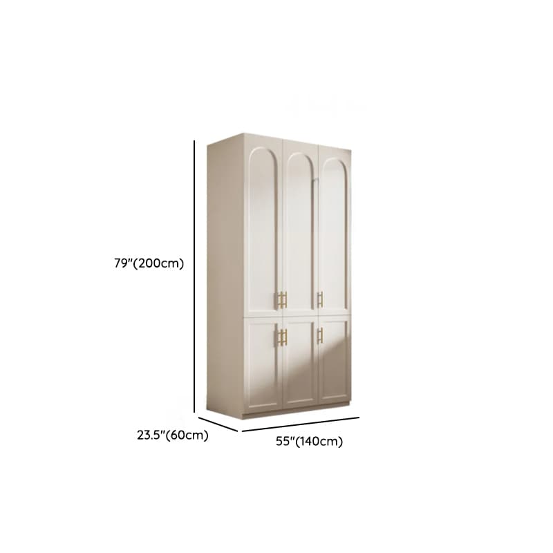 Chalk Modish Laminate Wardrobe Closet with Soft Close Drawer, Soft Close Door, Interior Shelves, and Clothing Rod - image 9