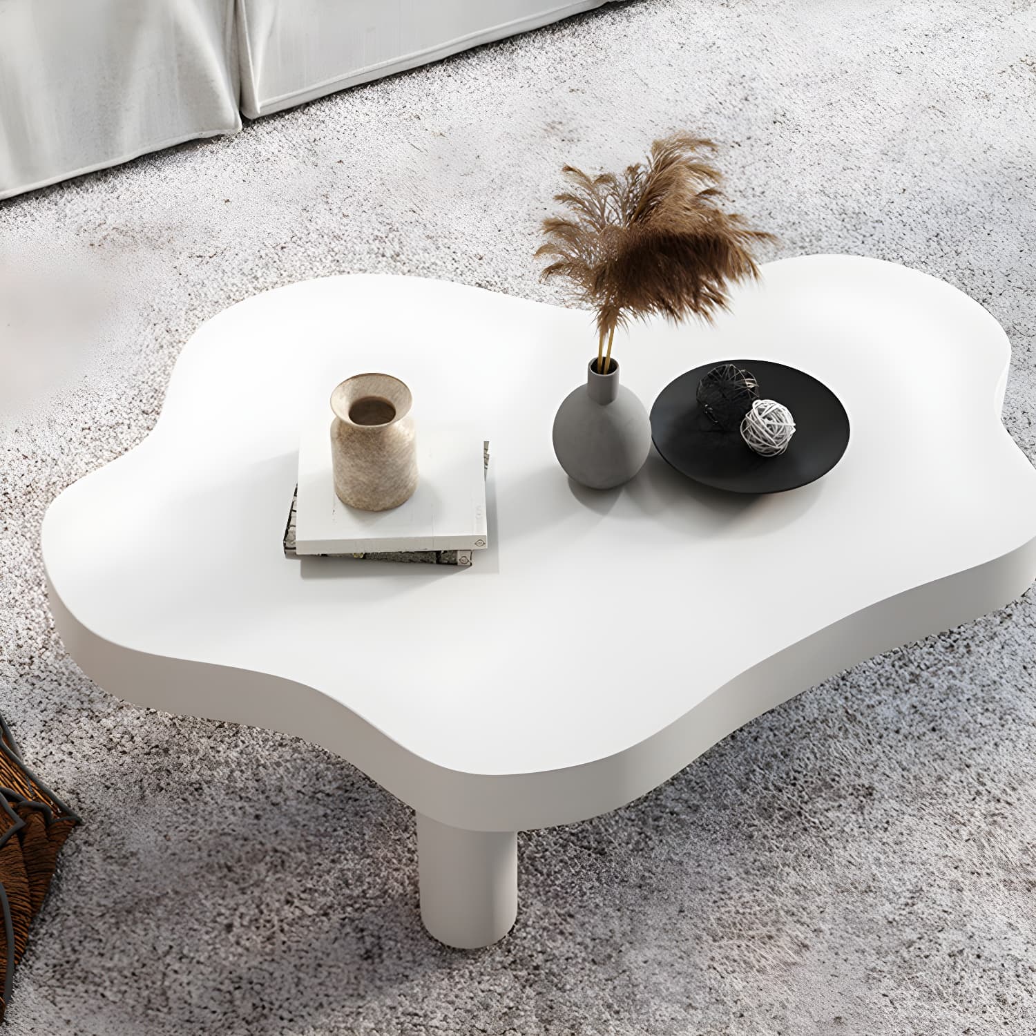 Contemporary 3 Legs Coffee Table Wood Cloud Shaped Cocktail Table - image 6
