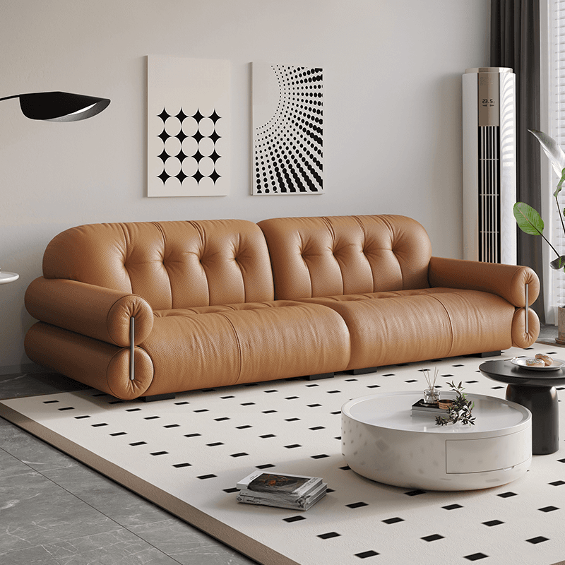 Modern Solid Color Tear Resistant Standard Sofa in Grey/Auburn/Ivory for 4-seater/Seats 5/3-seater