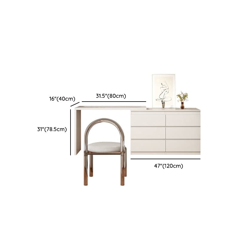 Modern White Wood Makeup Vanity with Soft Close Drawers and Acrylic Chair Include/Not Include - image 15