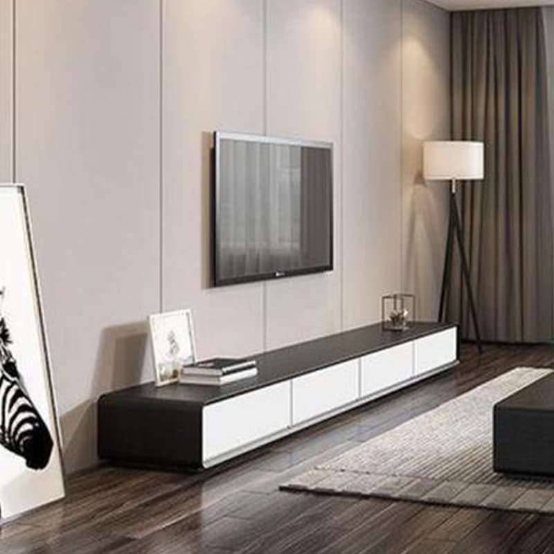Contemporary Oblong Wood TV Stand Console with Storage Drawers - image 21