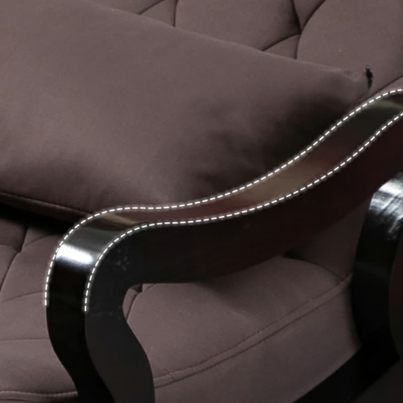 Traditional Wooden Rocking Chair with Tufted Upholstery and Track Arms - image 16