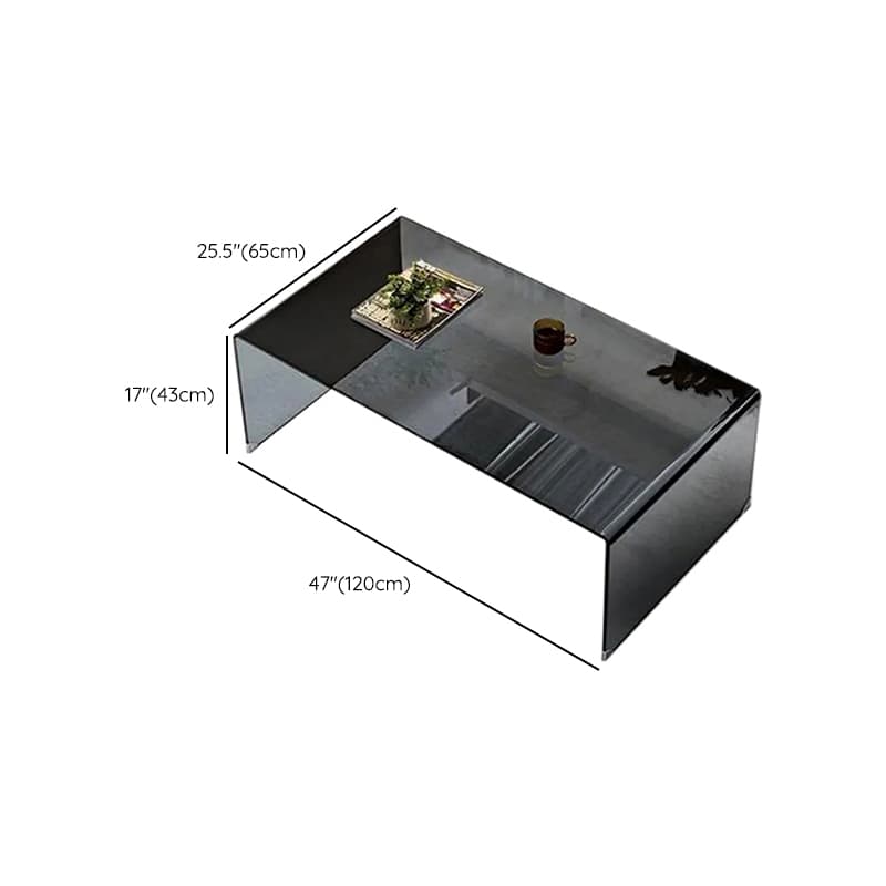 Modernism Oblong Cocktail Table in Glass with Sled Base for Living Room - image 25