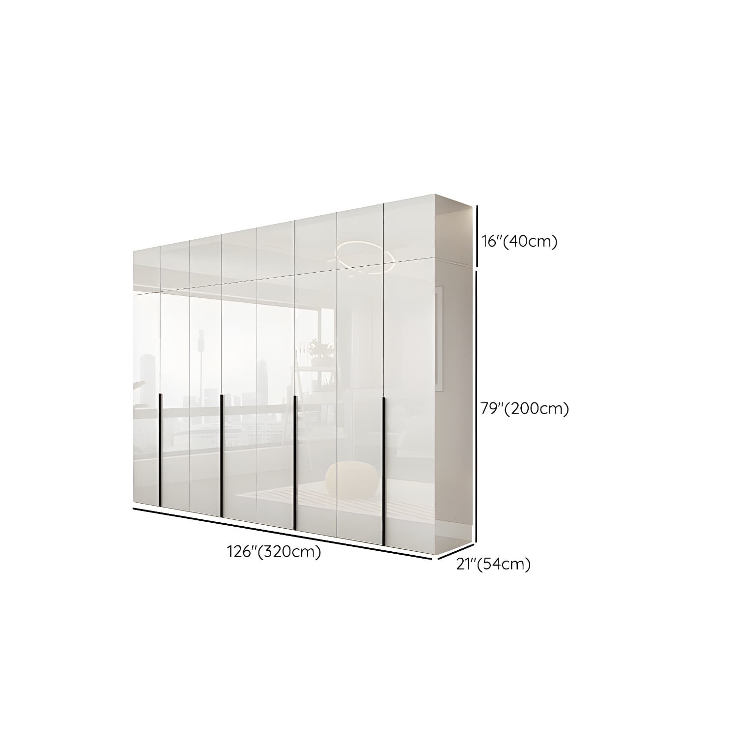 Hinged Wardrobe Armoire with Shelves White Wardrobe Closet for Home - image 31