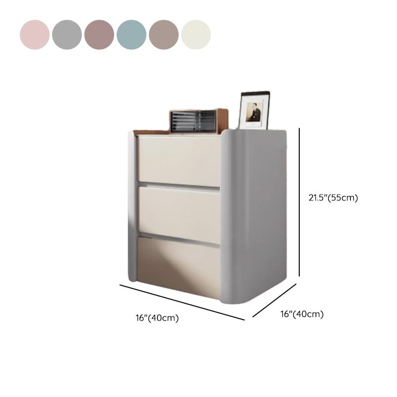 Organic Modern Stone Countertop Bedside Cabinet Nightstand with 3 Drawers - image 16