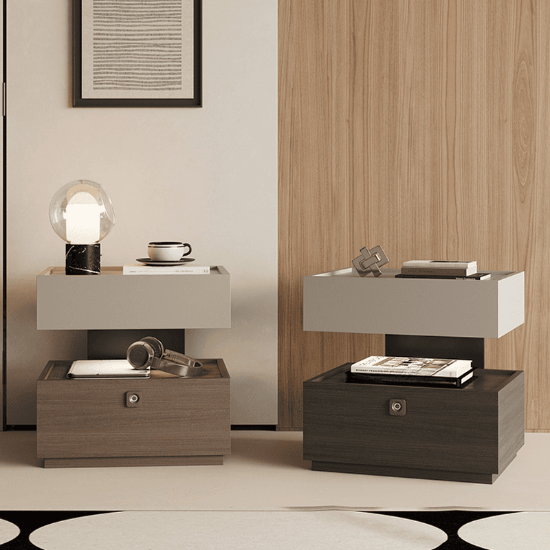 Organic Modern Nightstand With Drawer Organization Featuring Particle Board Wood and Illuminating Lighting - image 10