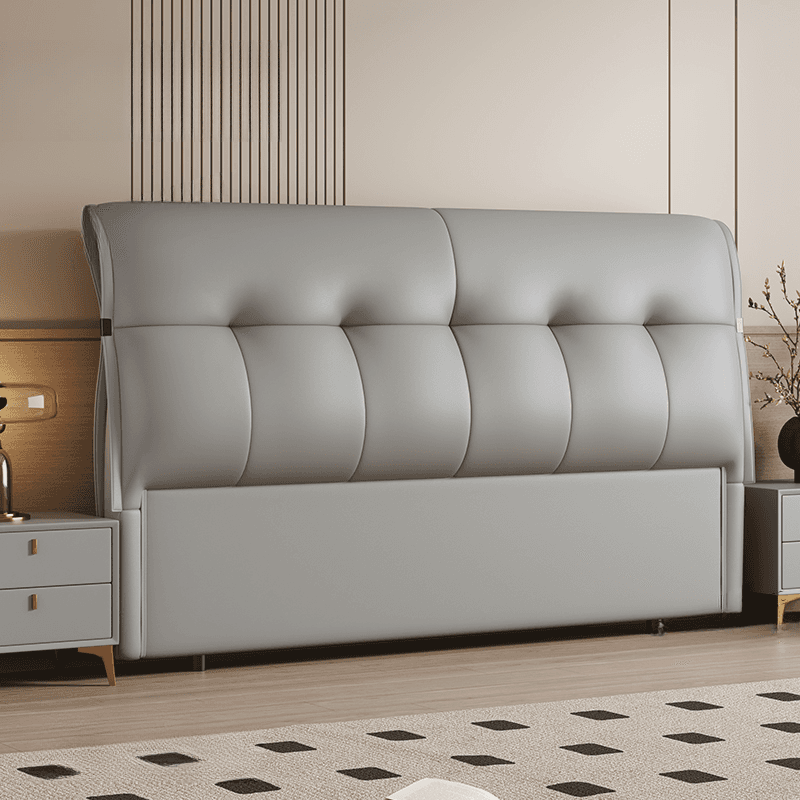Simplistic Panel Headboard with No Distressing, Piled Tufted Rectangular Design for King/Queen/Full Bed, Sponge Upholstery Fill, Standard Height - image 5