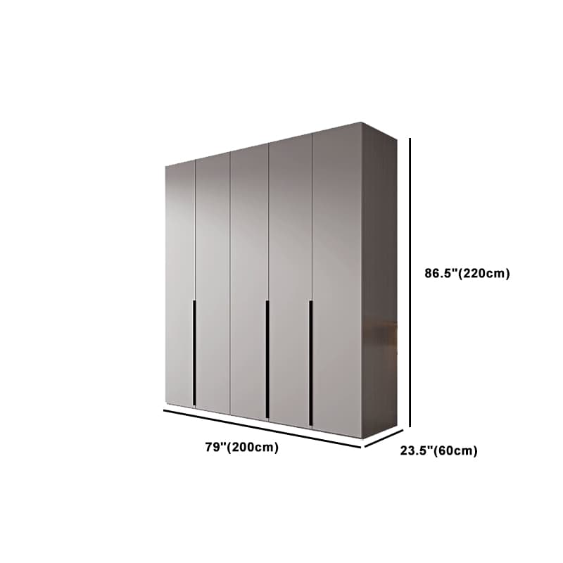 Trendy Grey Wooden Almirah with Clothing Rod, Interior Shelves, Soft Close Drawer & Soft Close Door - image 41