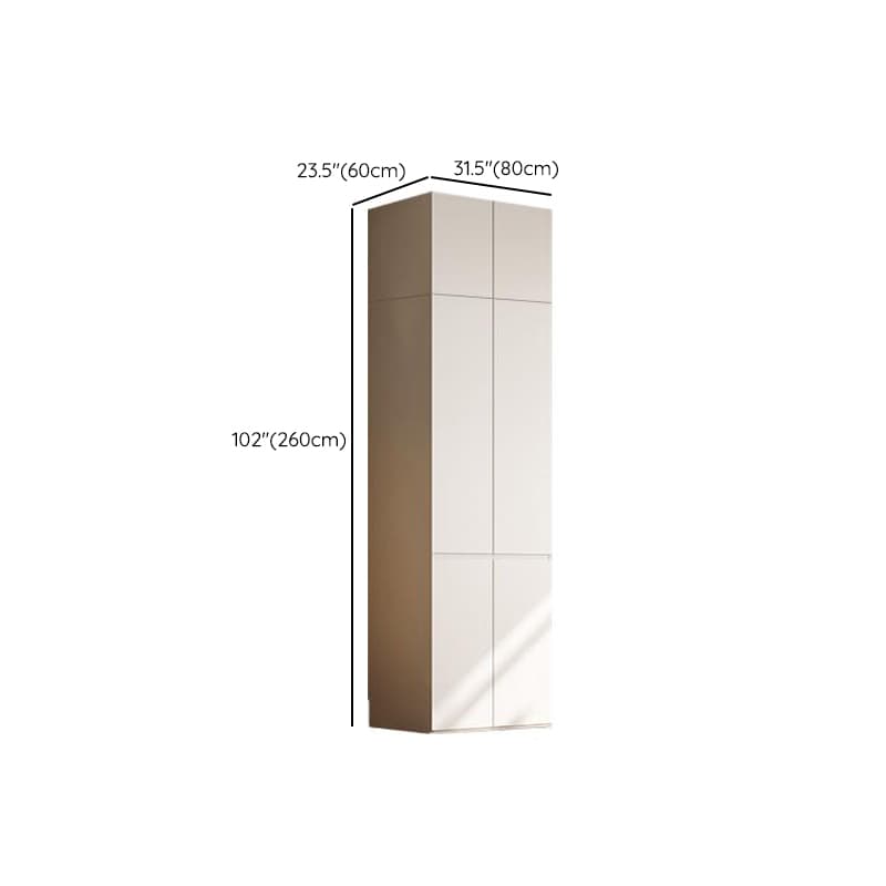 Chalk Modern Natural Wood Standalone Almirah with Soft Close Drawer, Interior Shelves, and Hanging Rod - image 30