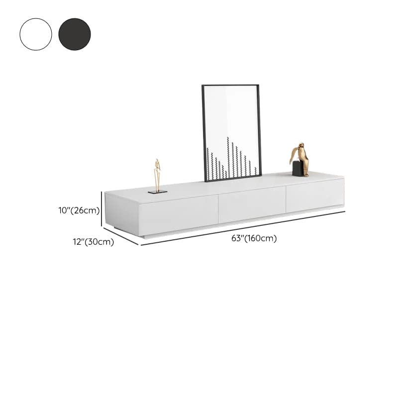 Trendy TV Stand with Storage, 2 Drawers & 2 Cabinets, White/Black - image 10