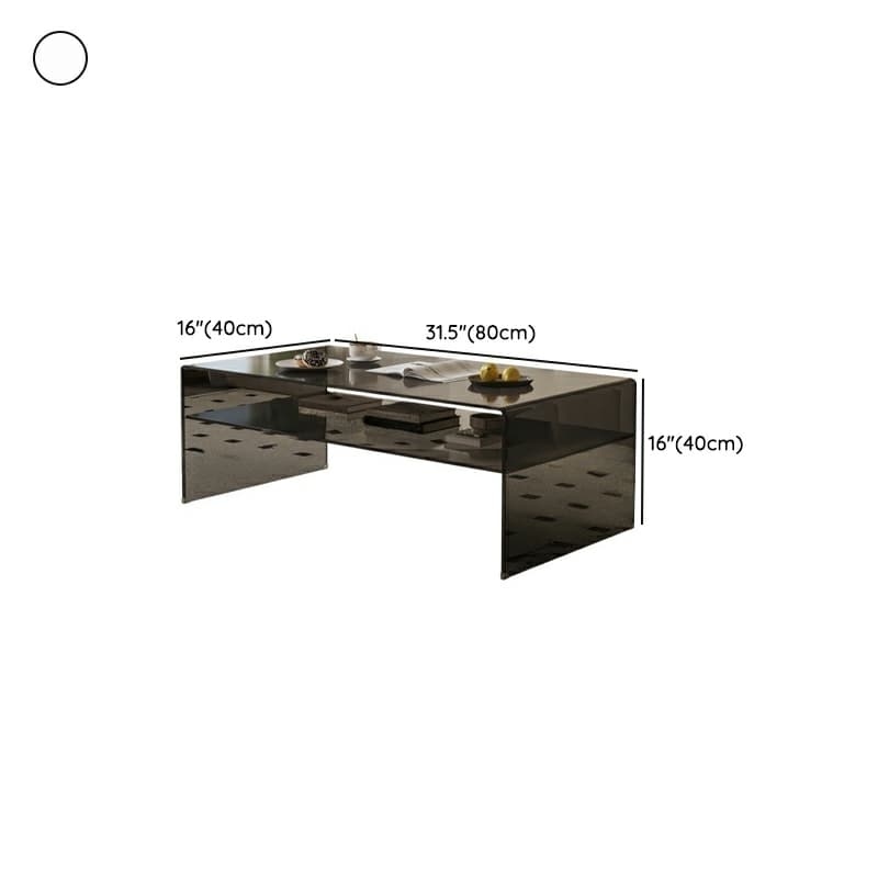 Rectangular Glass Modern Coffee Table with Transparent Top and Sleek Glass Base - image 14