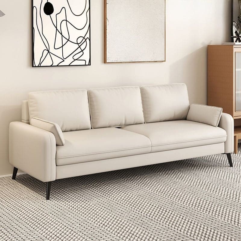 Simple Solid Color Blue/Grey/Orange Sofa with Pillow Back & Square Arm Living Spaces, Scratch Resistant - image 6