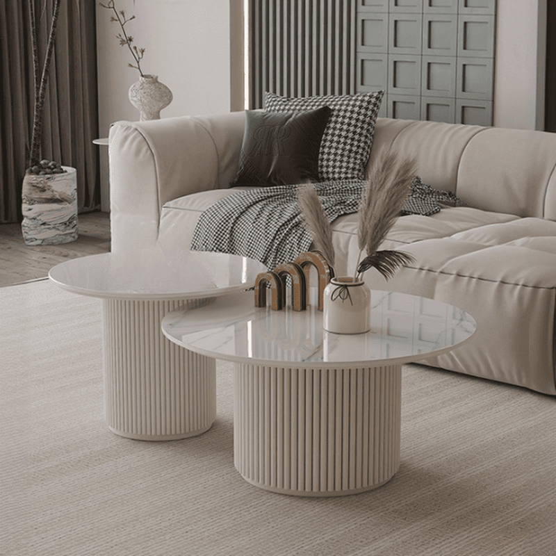 Circular-shaped Ivory Board Game Coffee Table for Home - image 6