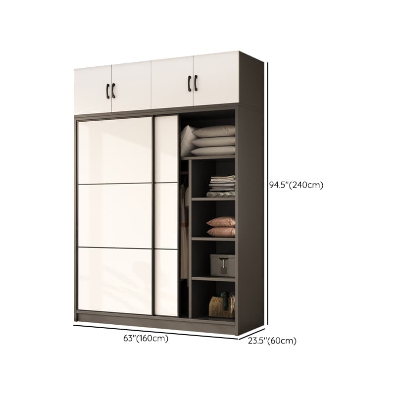 Detached Timber Gray Wardrobe Armoire with Soft Close Door, Interior Shelves and Hanging Rod, Soft Close Drawer Included/Not Included - image 15