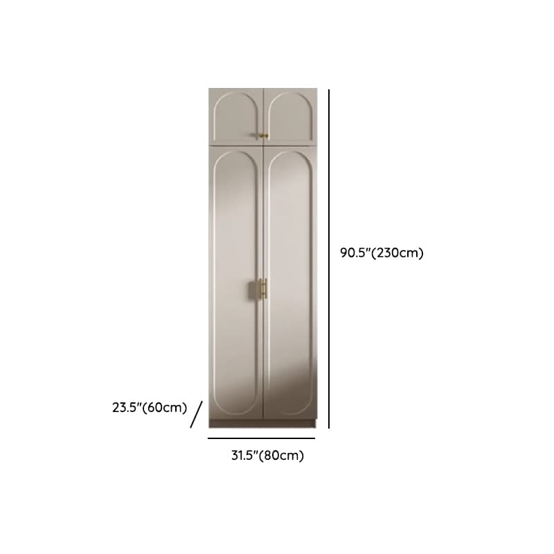 Chalk Simple Lumber Wardrobe Closet with Soft Close Drawer, Soft Close Door, Interior Shelves, and Clothing Rod - image 16