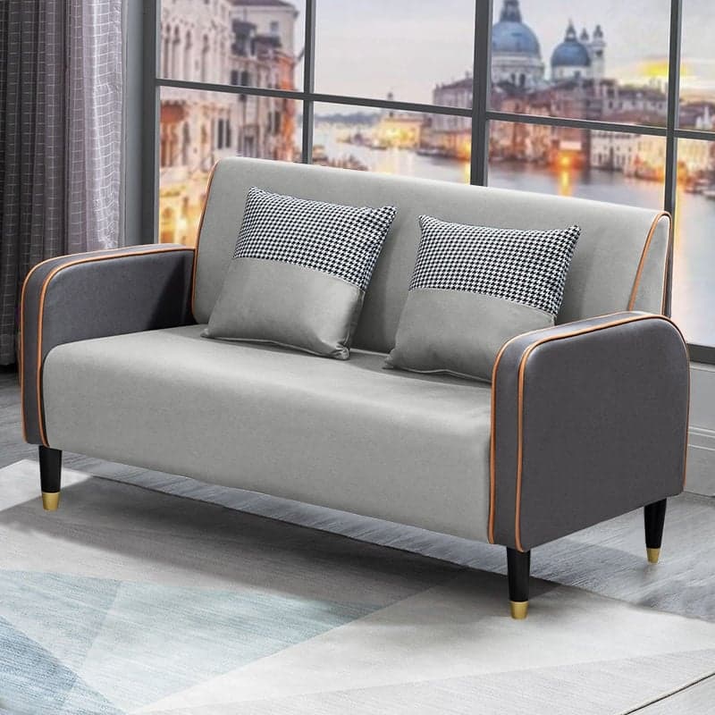 Contemporary Solid Color Tear Resistant Standard Sofa in Light Gray/Olive Green/Ivory, Seats 3 with 2 Pillows - image 4