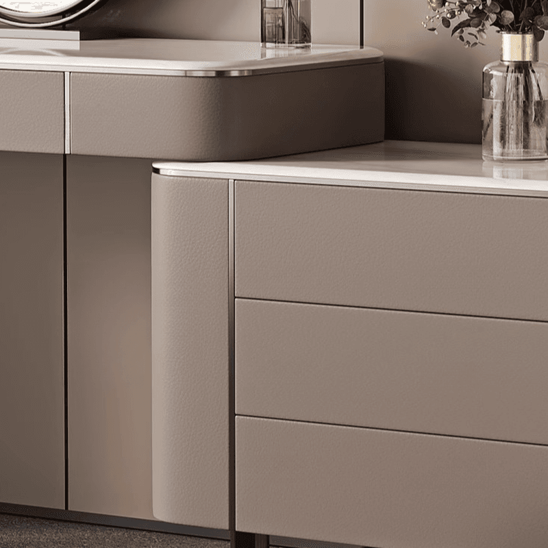 Vanity Set in Tan with 7 Drawers, Scalable and Push-Pull Features - image 5