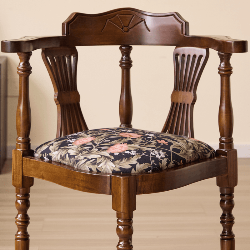 Drawing Room Arm Chair with Cushion, Arms, Natural Wood Legs, Low Back, and Foot Pads - image 10
