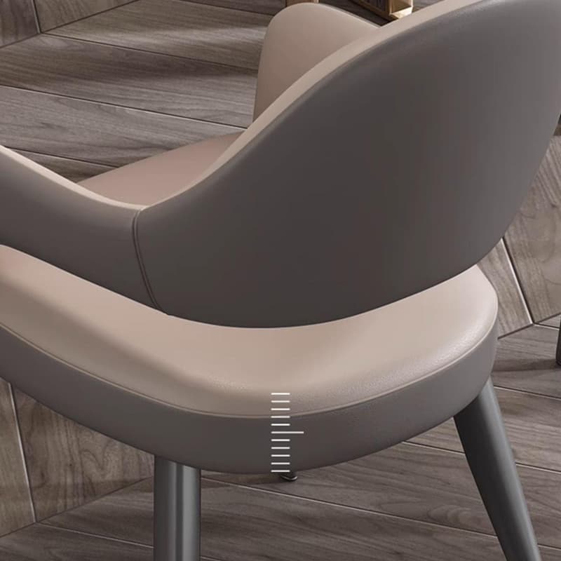Faux Leather Arm Chair with Standard Back and Metal Legs in Gray for Kitchen & Dining - image 17