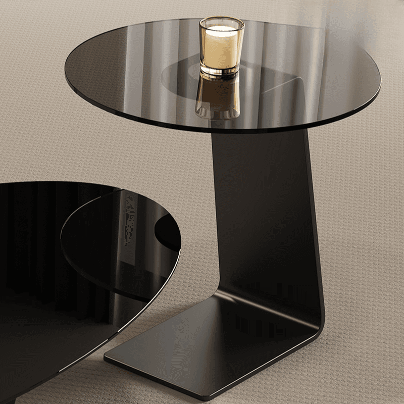 Casual Oblong Tempered Glass Accent Table with Plinth Base, Double Nesting/Single Set - image 8