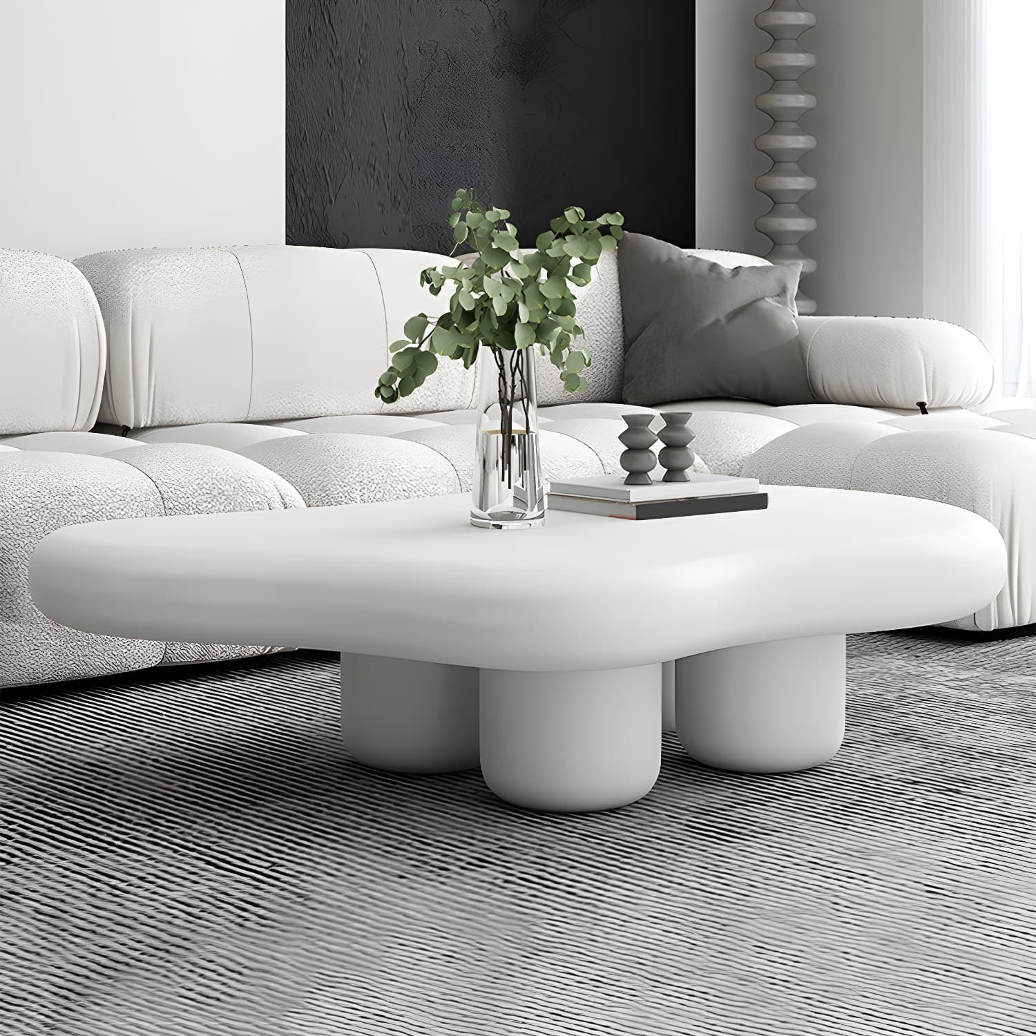 Solid Wood 4 Legs Coffee Table Minimalist Modern Coffee Table - image 11