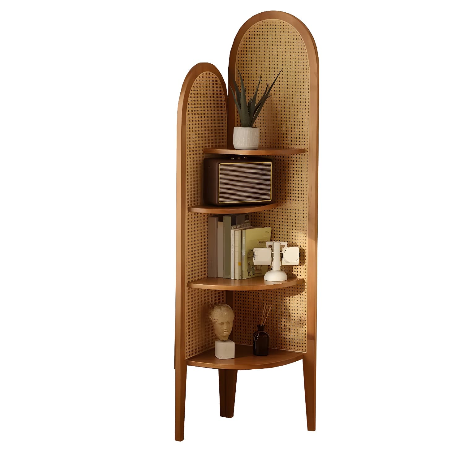 Corner Scandinavian with Wood Counter Top and Rubberwood Legs, 4 Shelves & Straight Legs - image 8