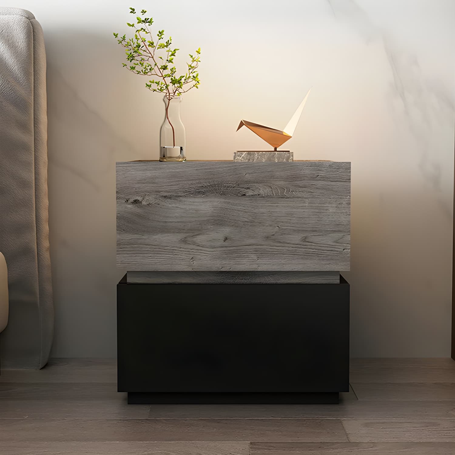 19.1" Tall 2 - Drawer Nightstand Wooden Accent Table Nightstand for Bedroom - image 16