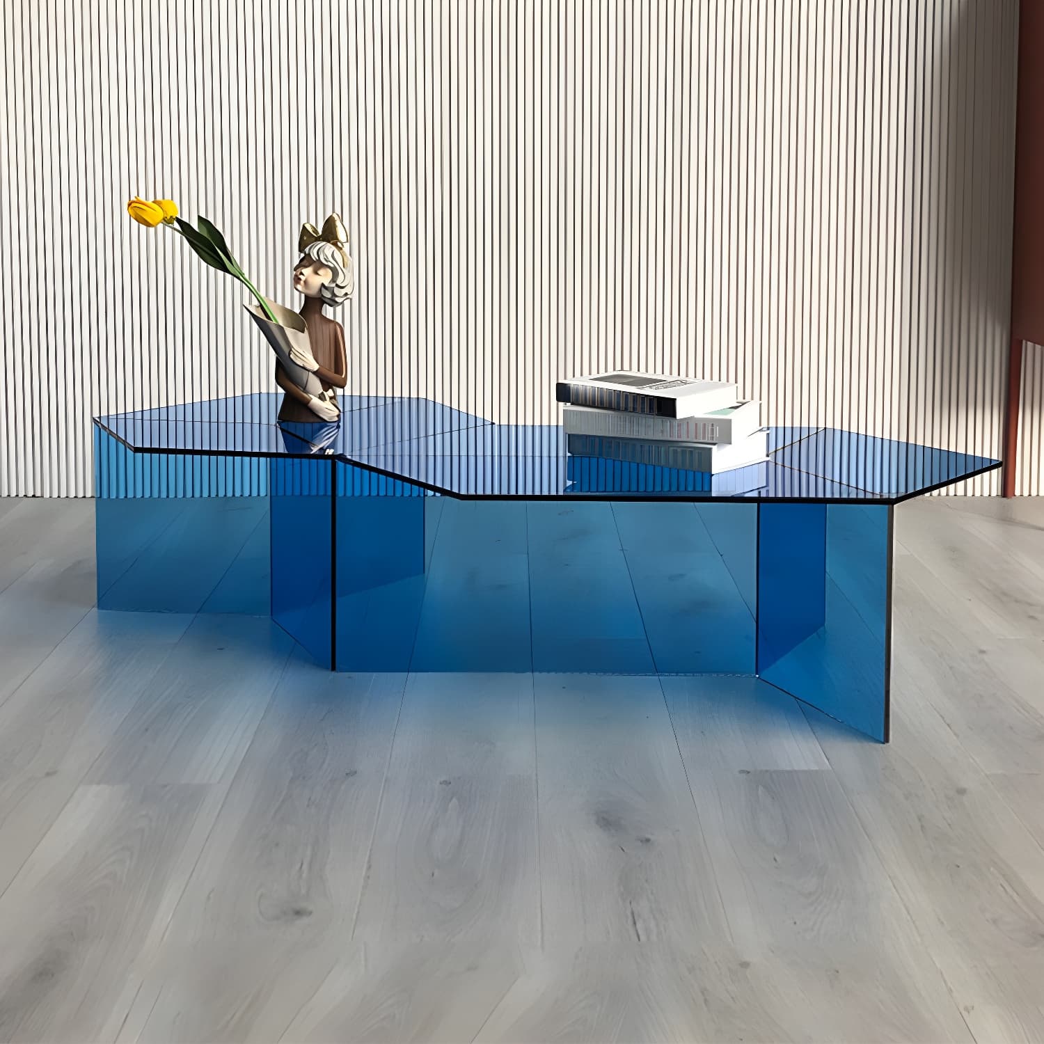 Geometric Clear Acrylic Coffee Table Modern Colored Cocktail Table - image 8