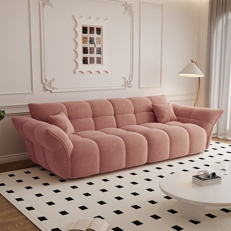 Modern Solid Color Tear Resistant Sofa Couch in Grey/Carnation/Olive Green with Seating Capacity of 5/4-seater/3-seater and 2 Pillows - image 7