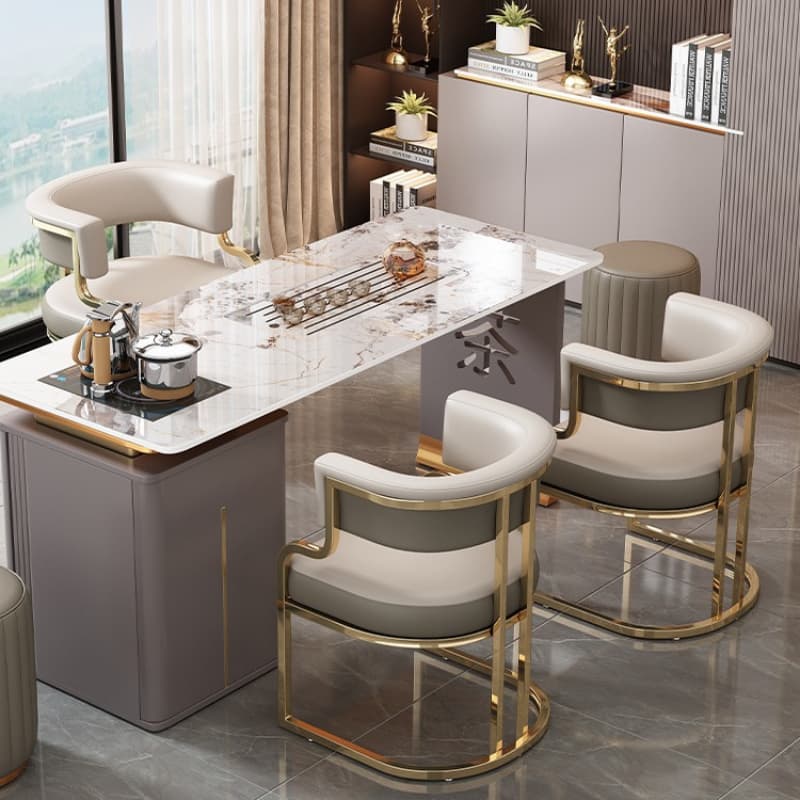 Minimalist Arm Chair with Cushioned Seat, Arms, Metallic Metal Legs, and Low Back - image 10