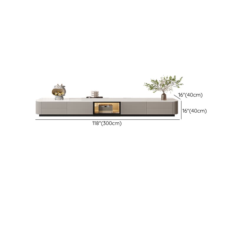 Rectangle Parlor TV Stand with Light and Gate Door - image 18