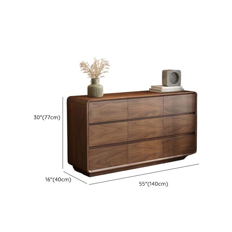Cocoa Simplistic Natural Wood Bachelor Chest/Double Dresser with 6/9/5 Drawers in Horizontal/Vertical Orientation - image 16