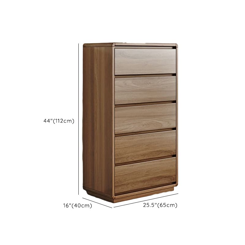 Modern Brown Storage Chest Solid Wood Freestanding with Drawers - image 13