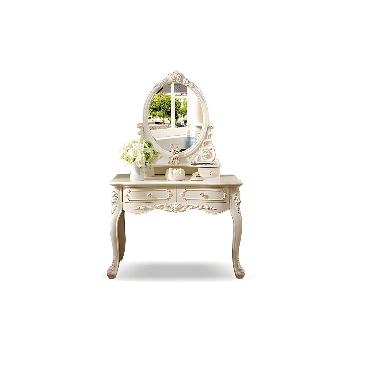Victorian Makeup Vanity Desk Wood Makeup Vanity Set with Drawer - image 13
