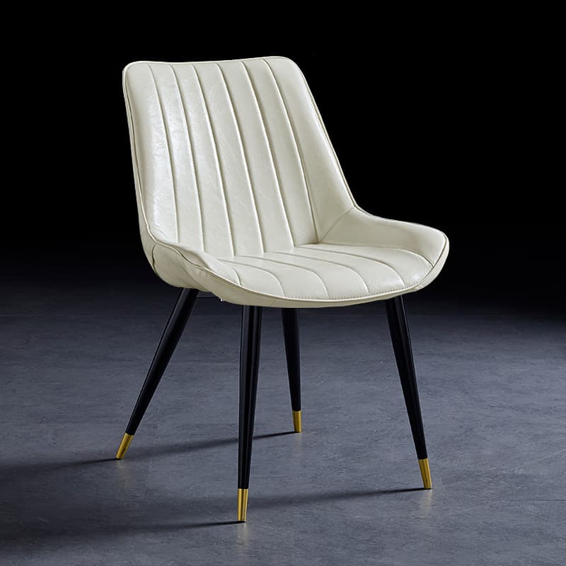 Outlined Faux Leather Upholstered Reliable Side Chair with Metal 4 Legs for Restaurant - image 28